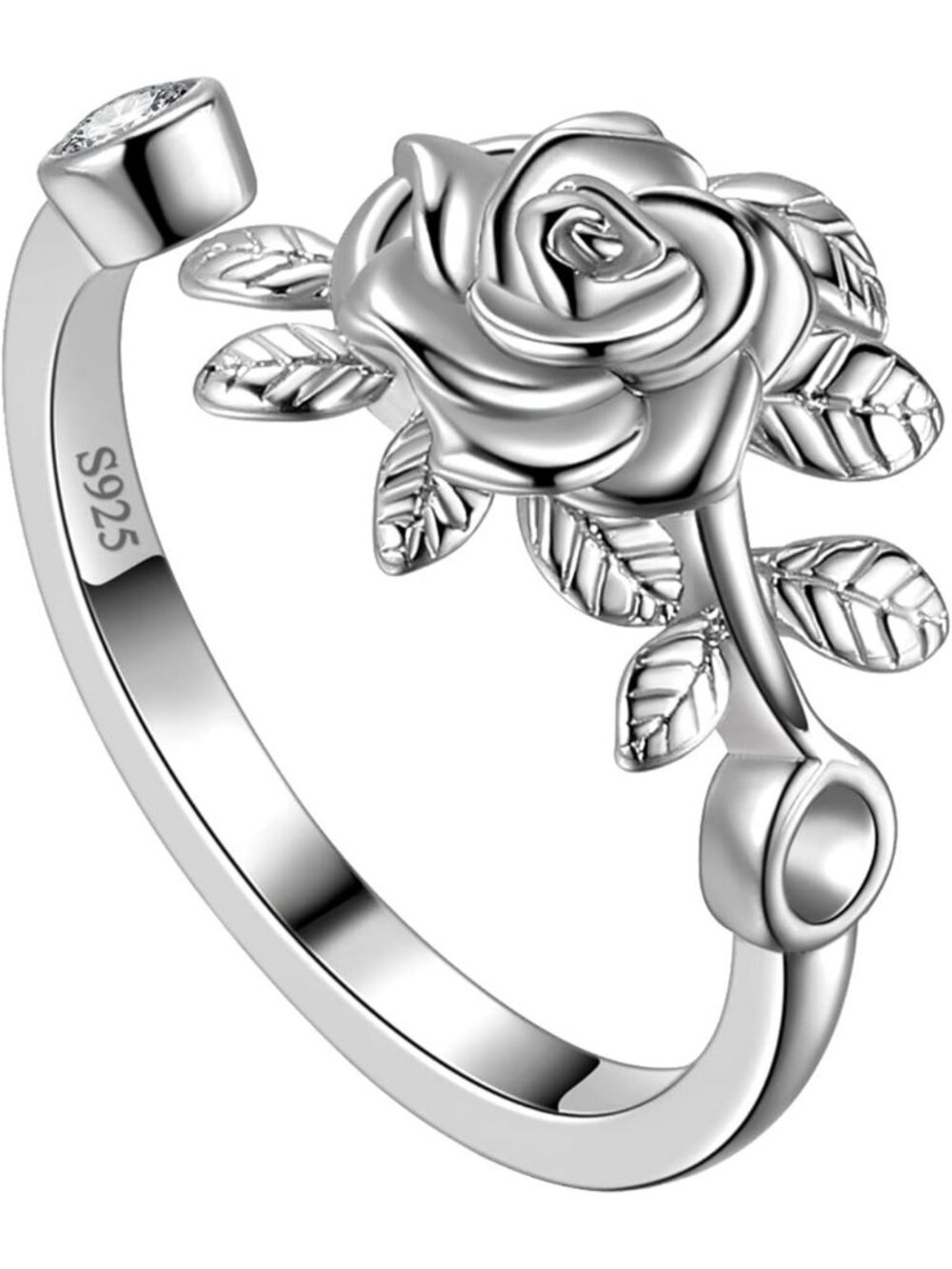 Adjustable 925 Sterling Silver & Gold Plated Flower Ring - Elegant Open Design